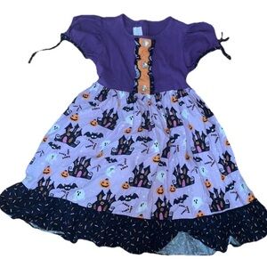 Ricrac And Ruffles Size 6 Halloween Dress Purple Short Sleeves